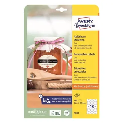 Etikety Avery Zweckform 5087 Oválné samolepící etikety