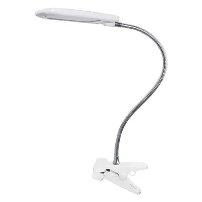 Stolní lampa LED stolní lampička s vypínačem a klipem BAZ 5W/230V/4000K/340Lm/120°/IP20, bílá