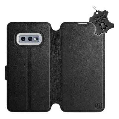 Kryt na mobil Flip pouzdro na mobil Samsung Galaxy S10e - Černé - kožené - Black Leather