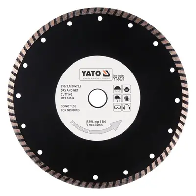 Diamantový kotouč Yato Kotouč diamantový 230 x 22,2 x 3,1 mm turbo