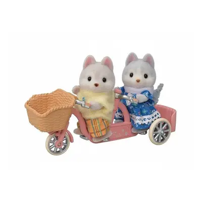 Set figurek a příslušenství Sylvanian Families Tandemové kolo pro Husky sourozence