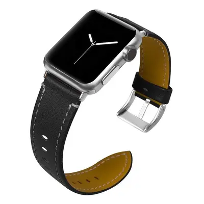 Řemínek BStrap Leather Italy pro Apple Watch 42mm / 44mm / 45mm, Black