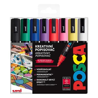 POSCA akrylový popisovač PC-5M Sada základních barev 8 ks