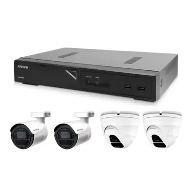 Kamerový systém AVTECH set 1 x AVTECH NVR AVH1109 + 2 x 2MPX IP Bullet kamera AVTECH DGM2103ASVP