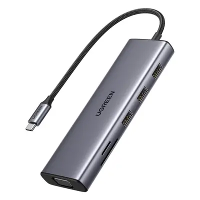 Replikátor portů UGREEN 9-in-1 USB-C to HDMI/3*USB 3.0/VGA/RJ45/SD/TF/PD100W