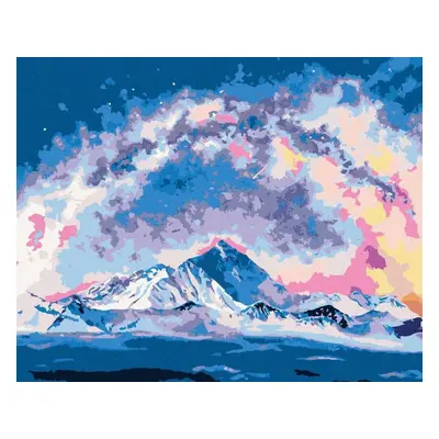 Malování podle čísel Mount Everest pod mléčnou dráhou, 80x100 cm, vypnuté plátno na rám