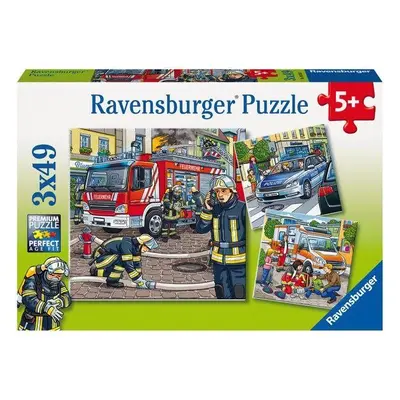 Puzzle Ravensburger puzzle 093359 Záchranné složky v akci 3x49 dílků