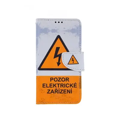 Pouzdro na mobil TopQ iPhone 11 knížkové Pozor elektrické zařízení 49790