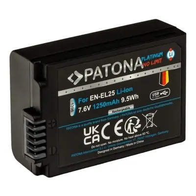 Baterie pro fotoaparát PATONA baterie pro Nikon EN-EL25 1250mAh Li-Ion Platinum USB-C nabíjení