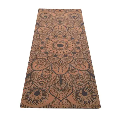 Jogamatka Cork Yoga Mat Mandala Boho Blue 4mm