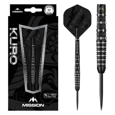 Šipky Šipky Mission steel Kuro M3 22g, black, 95% wolfram