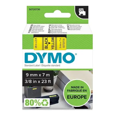 TZ páska Dymo D1, S0720730, 9mm, žlutá/černá