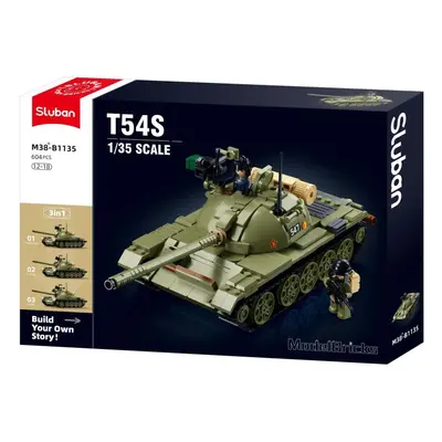 Stavebnice Sluban Army Model Bricks M38-B1135 Střední Tank T54S 3v1