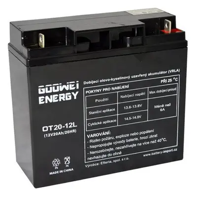 Trakční baterie GOOWEI ENERGY OTL20-12, baterie 12V, 20Ah, DEEP CYCLE