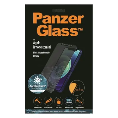 Ochranné sklo PanzerGlass Edge-to-Edge Privacy Antibacterial pro Apple iPhone 12 Mini černé