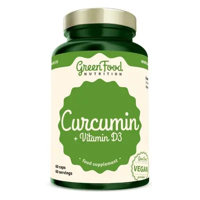 Vitamíny GreenFood Nutrition Curcumin + Vitamin D3 60 kapslí