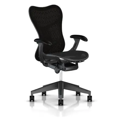 Kancelářská židle HERMAN MILLER Mirra s opěrkou Butterfly, pro měkké podlahy - černá