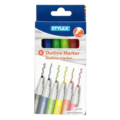 Fixy Stylex Outline marker, 6 barev