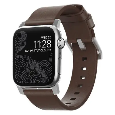 Řemínek Nomad Horween Leather Strap Modern Silver Apple Watch 42/44/45/Ultra 49mm