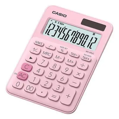 Kalkulačka "MS 20 UC", růžová, stolní, 12 místný displej, CASIO