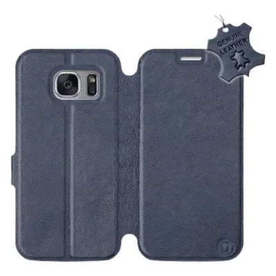 Kryt na mobil Flip pouzdro na mobil Samsung Galaxy S7 Edge - Modré - kožené - Blue Leather