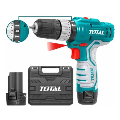 Aku vrtačka TOTAL-TOOLS Vrtací šroubovák aku s příklepem, 2x1500mAh, 12V Li-Ion, TOTAL-TOOLS