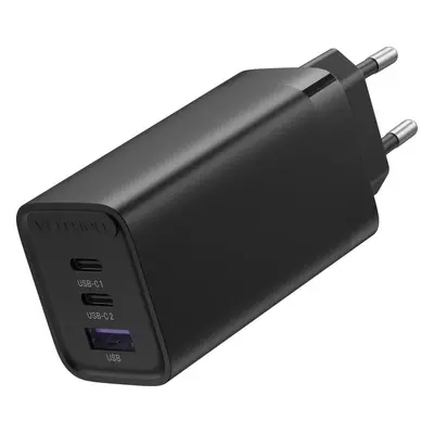 Nabíječka do sítě Vention 3-port GaN Charger (65W USB-C / 30W USB-C / 30W USB) Black