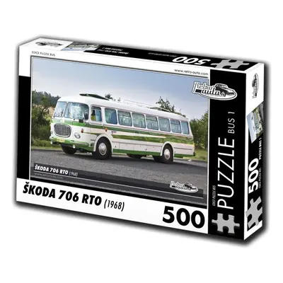 Puzzle Retro-auta Puzzle Bus č. 1 ŠKODA 706 RTO (1968) 500 dílků