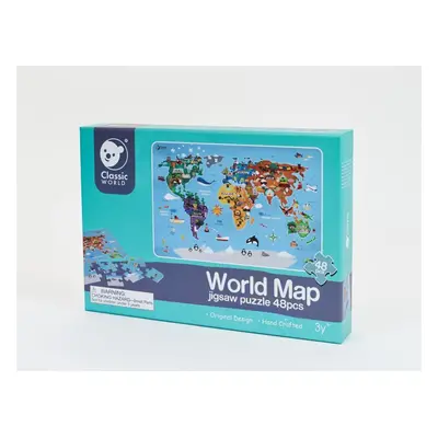 Puzzle Teddies Puzzle Mapa Světa 48 dílků