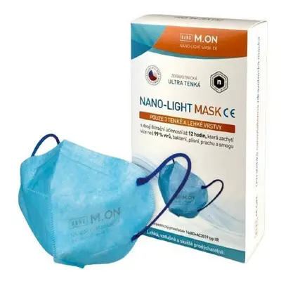 Ústenka NANO M.ON - NANO LIGHT MASK, nano rouška ve tvaru respirátoru (10 ks) modrá