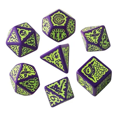 Sada kostek Pathfinder: Goblin Purple & green