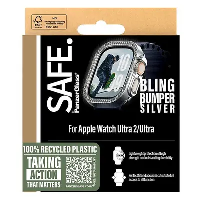 Ochranný kryt na hodinky PanzerGlass SAFE Apple Watch Ultra 2/Ultra bumper třpytivě stříbrný rám