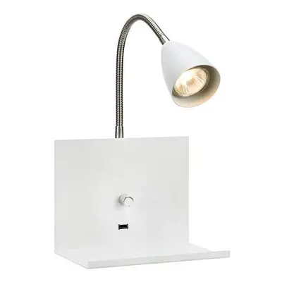 Nástěnná lampa Markslöjd 107140 - Stmívatelné nástěnné svítidlo s USB zásuvkou LOGI 1xGU10/7W/23