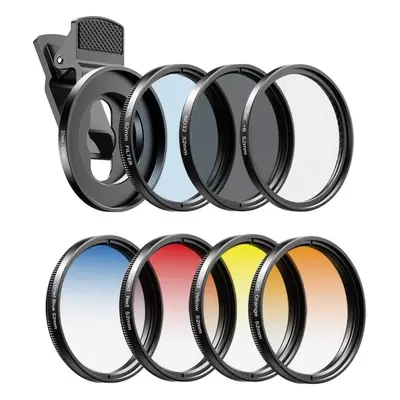 Objektiv pro mobilní telefon Apexel 52mm Filter Kit--Grad Red/Blue/Yellow/Orange/ND32/Star Filte