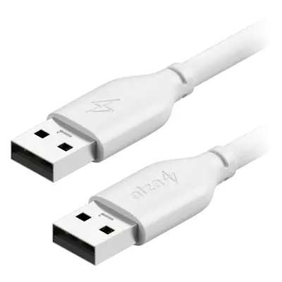 Datový kabel AlzaPower Core USB-A (M) to USB-A (M) 2.0, 3m bílý