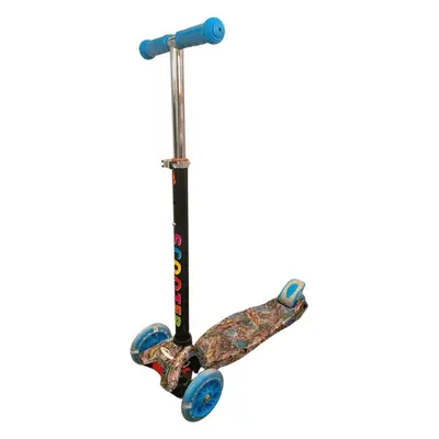 Dětská koloběžka Koloběžka tříkolová MAXI SCOOTER se svítícími kolečky, BLUE DRAGON