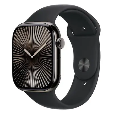 Chytré hodinky Apple Watch Series 10 46mm Cellular Břidlicově šedý titan s černým sportovním řem