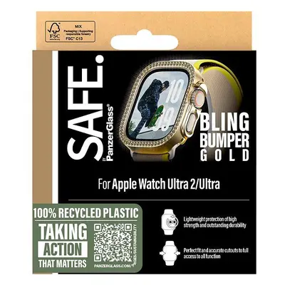 Ochranný kryt na hodinky PanzerGlass SAFE Apple Watch Ultra 2/Ultra bumper třpytivě zlatý rámeče