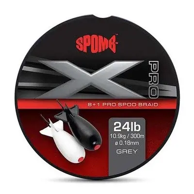 Spomb Šňůra X Pro Braid Grey 8+1 300m 0,18m 10,9kg