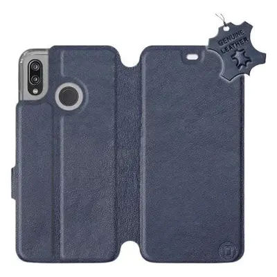 Kryt na mobil Flip pouzdro na mobil Huawei P20 Lite - Modré - kožené - Blue Leather