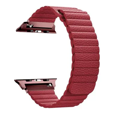 Řemínek BStrap Leather Loop pro Apple Watch 42mm / 44mm / 45mm, Red