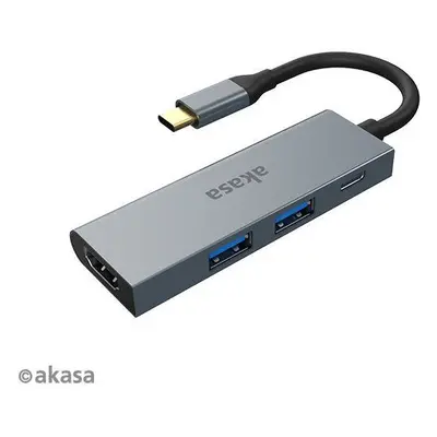 Replikátor portů AKASA USB Type-C 4-in-1 Hub - 2 x USB3.0 Type A + PD Type C s HDMI / AK-CBCA19-