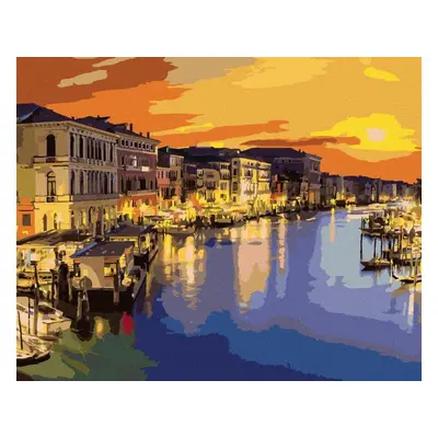 Malování podle čísel Canal Grande v letní noci v Benátkách, 80x100 cm, bez rámu a bez vypnutí pl