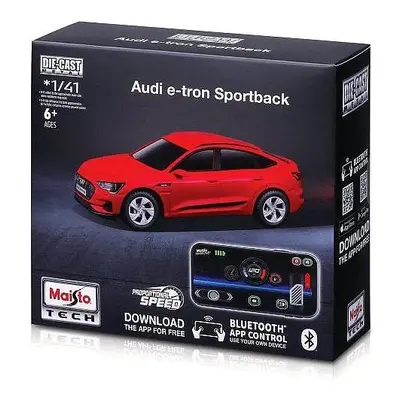 RC auto Maisto Die-Cast Metal se světly 1:41, Audi e-tron Sportback červené, 2,4 GHz, USB, XTR