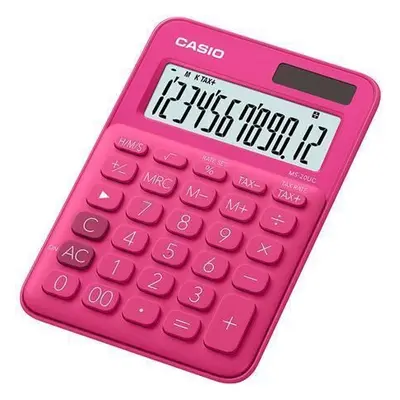 Kalkulačka "MS 20 UC", magenta, stolní, 12 místný displej, CASIO