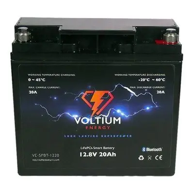 Trakční baterie Voltium Energy LiFePO4 smart baterie VE-SPBT-1220, 12V, 20Ah