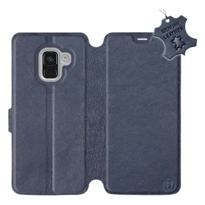 Kryt na mobil Flip pouzdro na mobil Samsung Galaxy A8 2018 - Modré - kožené - Blue Leather