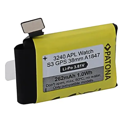 Baterie do chytrých hodinek PATONA pro Apple Watch 3 GPS 262mAh A1847 38mm