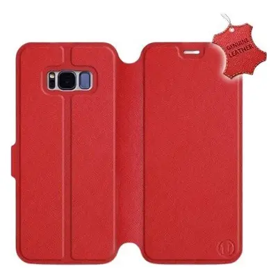 Kryt na mobil Flip pouzdro na mobil Samsung Galaxy S8 - Červené - kožené - Red Leather