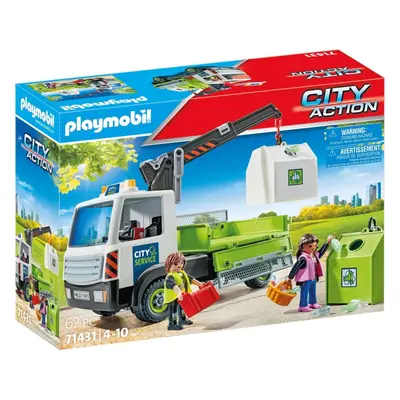 Stavebnice Playmobil 71431 Vůz na přepravu skla s kontejnerem